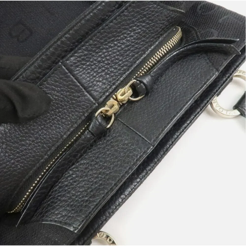 💎✨Beautiful✨💎Authentic BVLGARI Logo Mania Canvas Leather 2Way Bag Shoulder Bag